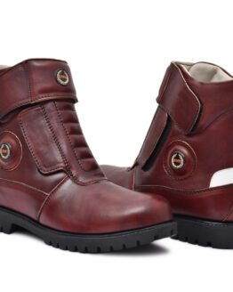 Safety shoes : Wine leather safety Boot with Steel toe & memory foam footpad