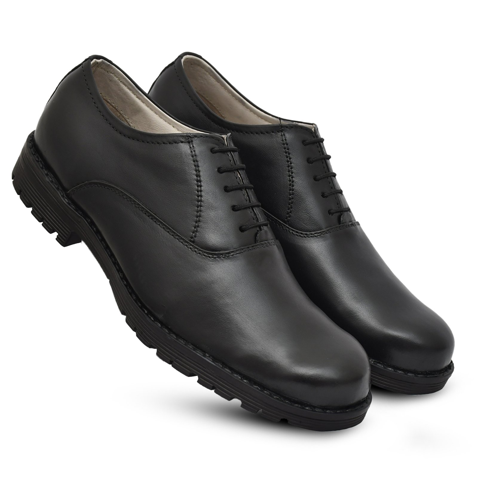 safety shoes : Black Derby safety shoes with memory foam footpad