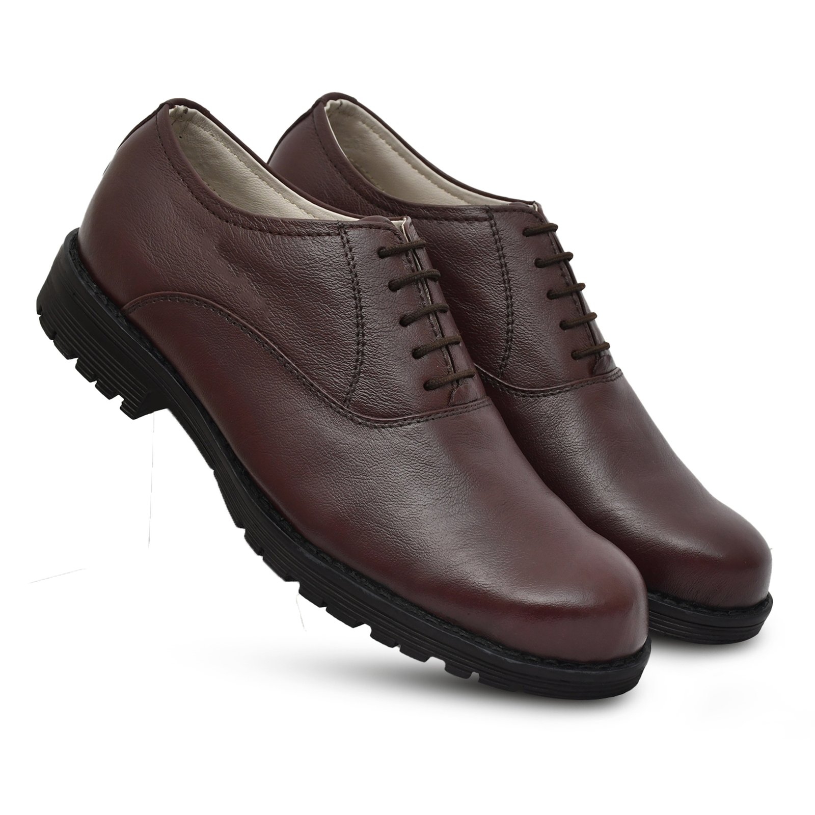 safety shoes : Wine leather Derby safety shoes with memory foam footpad